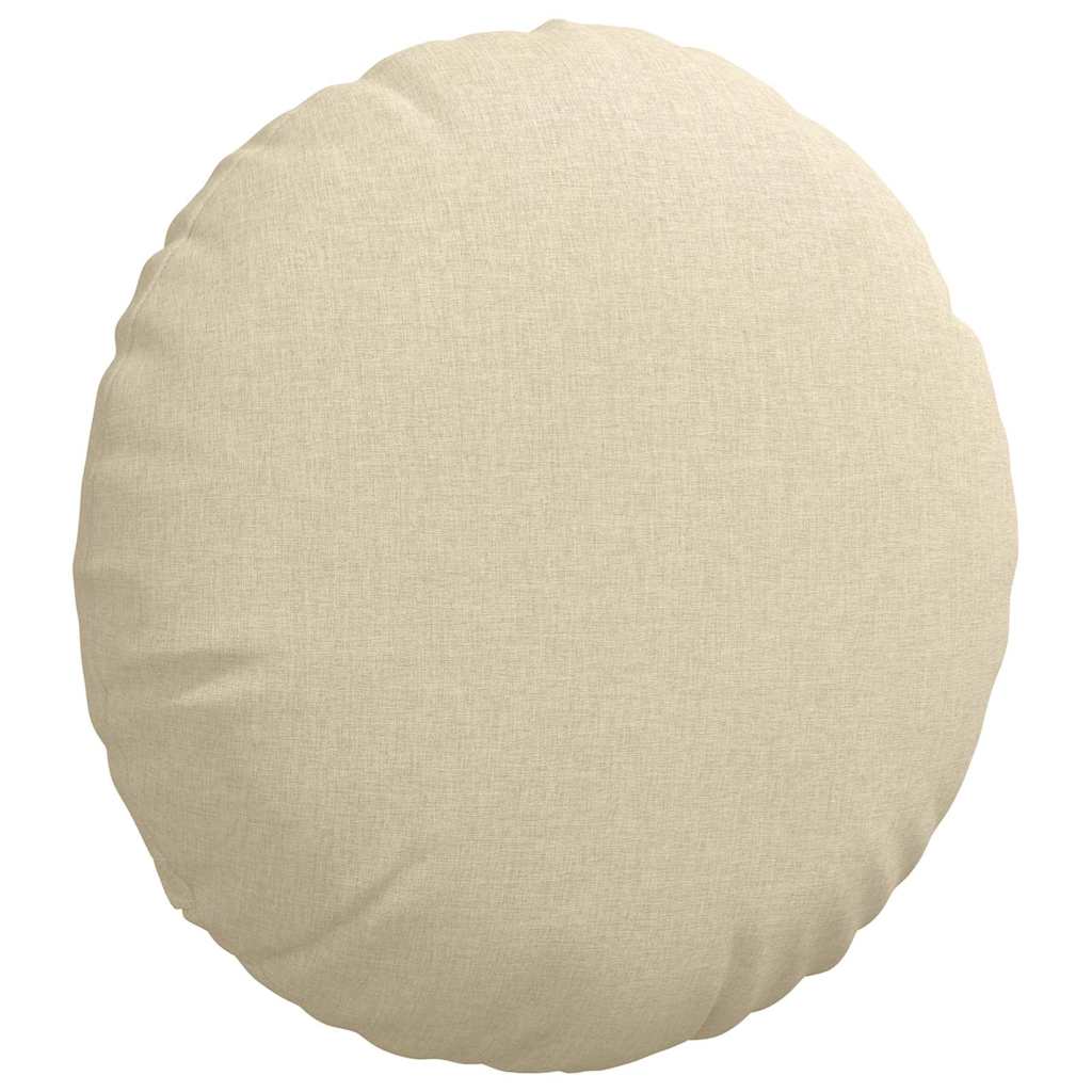 Cuscini per Seduta 2 pcs Crema Ø50 x 19 cm Tessuto | homemem39