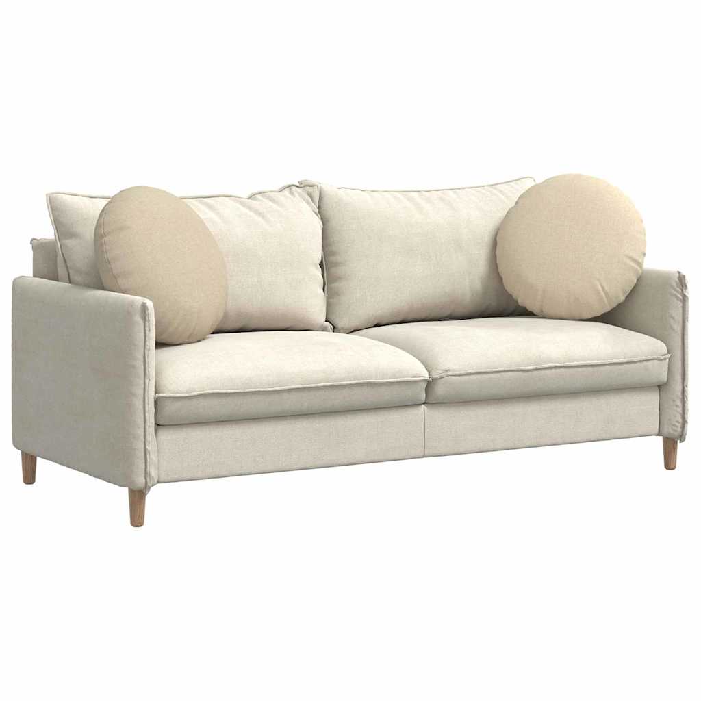 Cuscini per Seduta 2 pcs Crema Ø50 x 19 cm Tessuto | homemem39