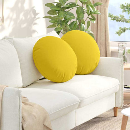 Cuscini per Seduta 2 pcs Giallo Chiaro Ø50 x 19 cm Tessuto | homemem39