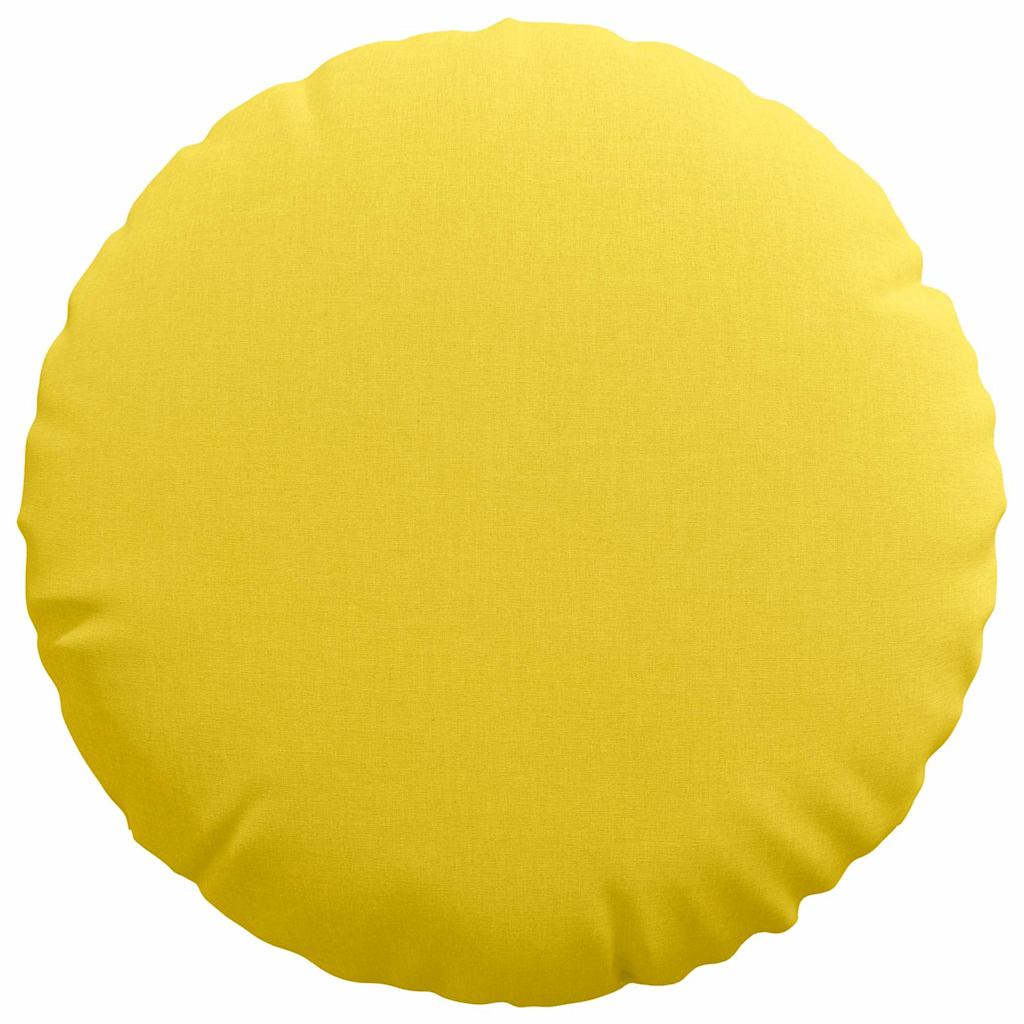 Cuscini per Seduta 2 pcs Giallo Chiaro Ø50 x 19 cm Tessuto | homemem39
