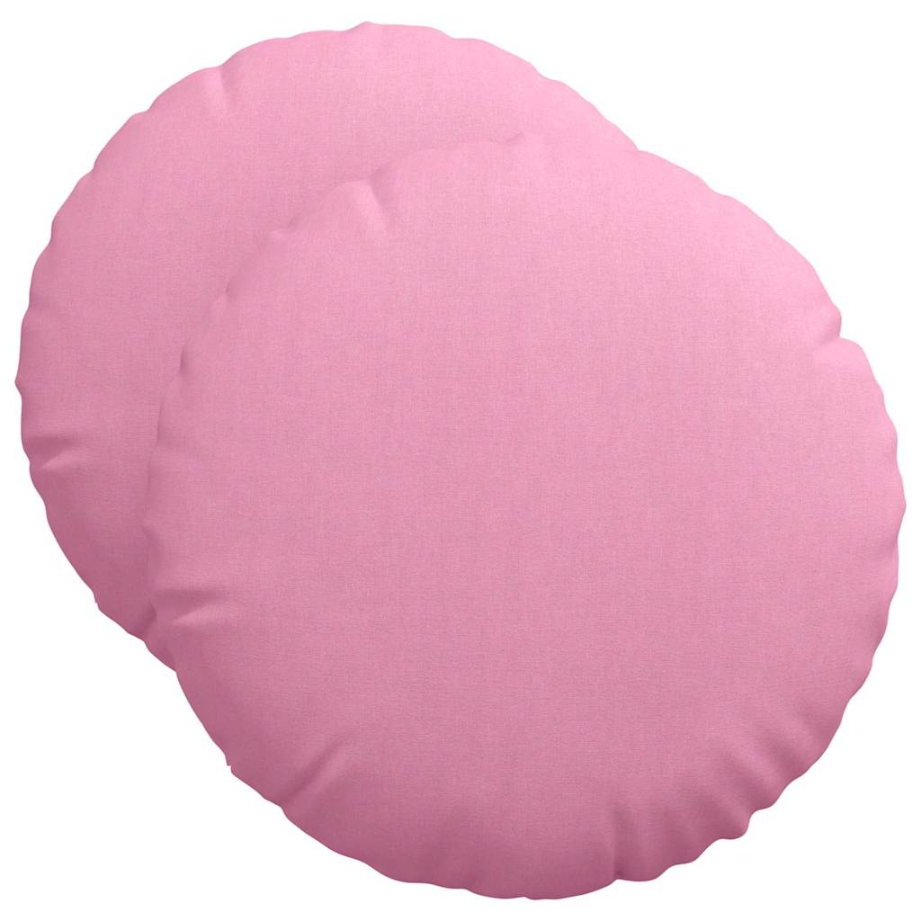 Cuscini per Seduta 2 pcs Rosa Ø50 x 19 cm Tessuto | homemem39