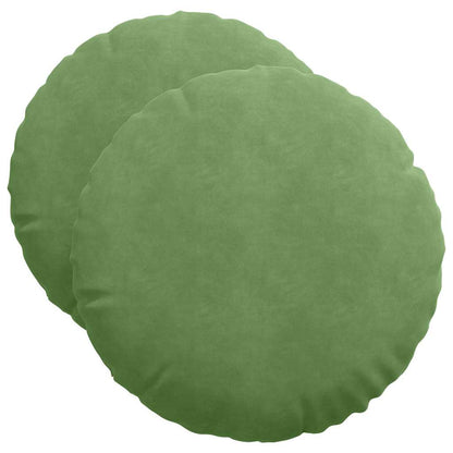 Cuscini per Seduta 2 pcs Verde chiaro Ø50 x 19 cm Velluto | homemem39