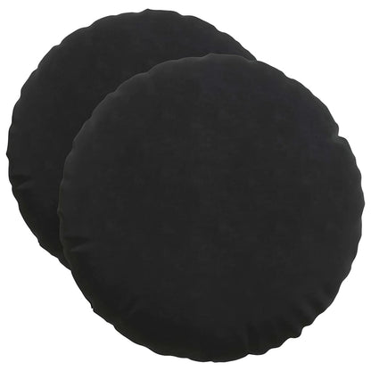 Cuscini per Seduta 2 pcs Nero Ø50 x 19 cm Velluto | homemem39