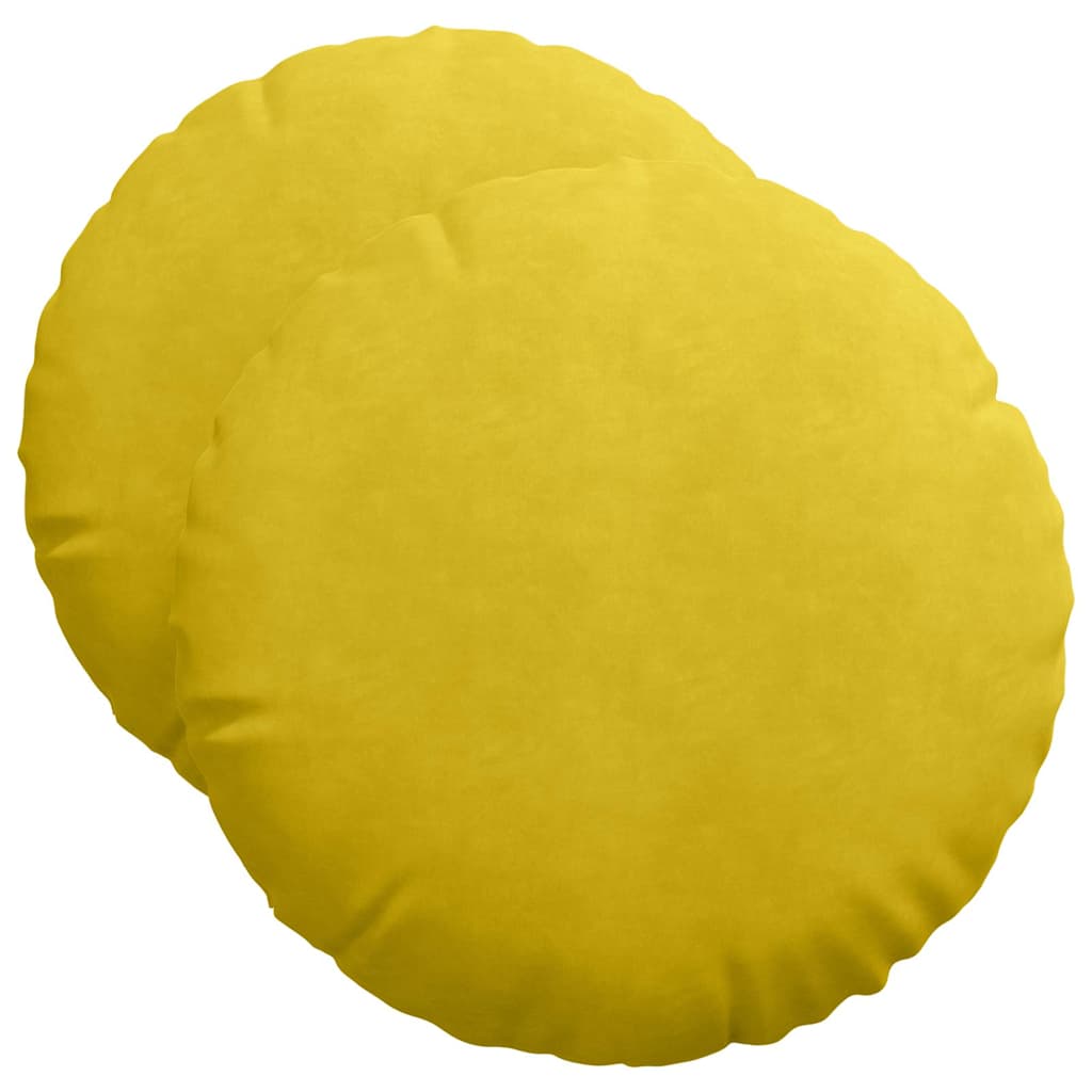 Cuscini per Seduta 2 pcs Giallo Ø50 x 19 cm Velluto | homemem39