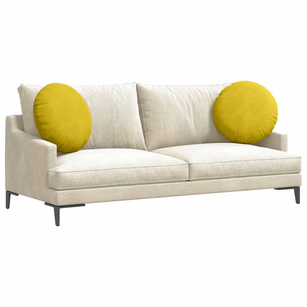 Cuscini per Seduta 2 pcs Giallo Ø50 x 19 cm Velluto | homemem39