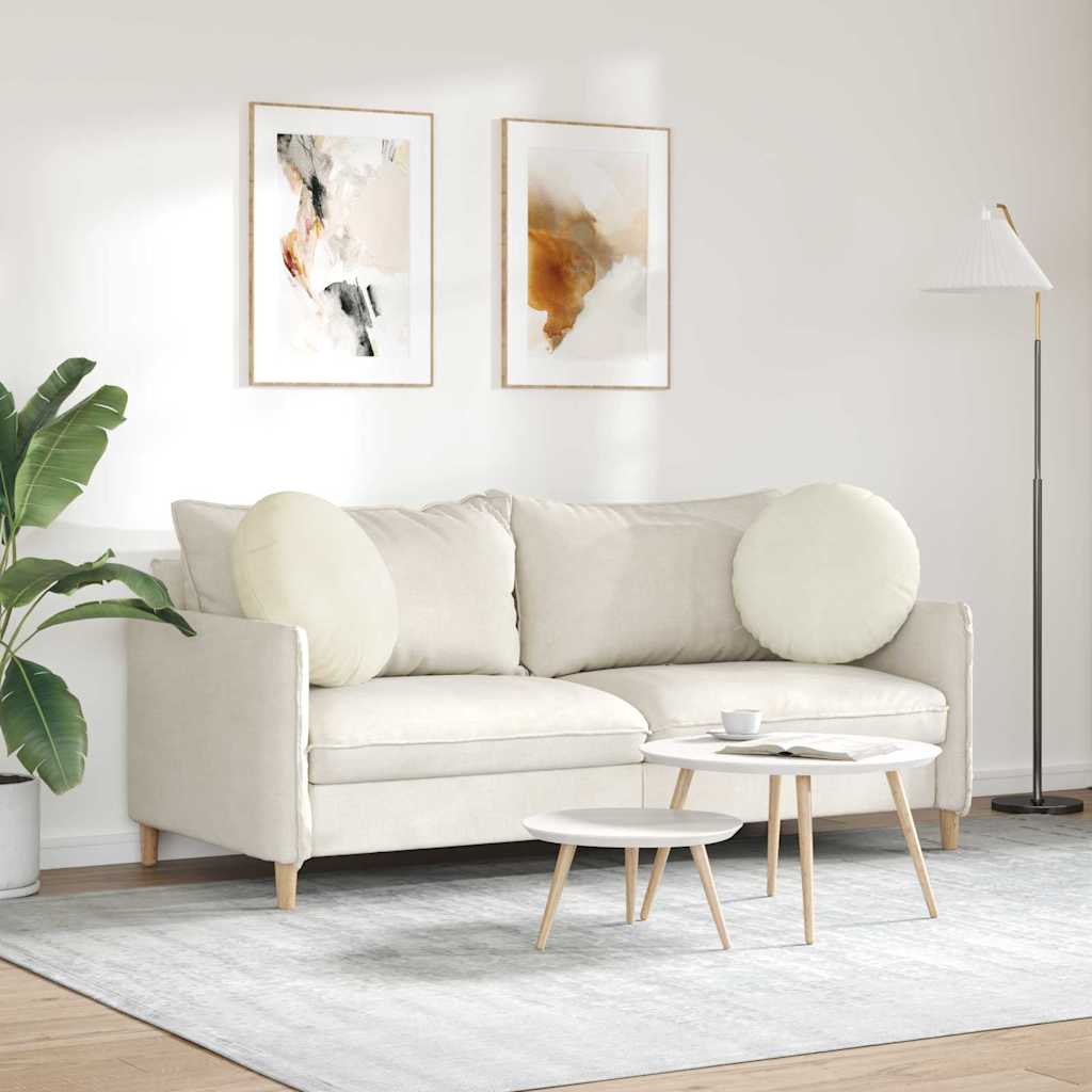 Cuscini per Seduta 2 pcs Crema Ø50 x 19 cm Velluto | homemem39