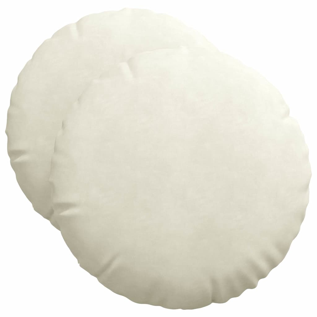 Cuscini per Seduta 2 pcs Crema Ø50 x 19 cm Velluto | homemem39