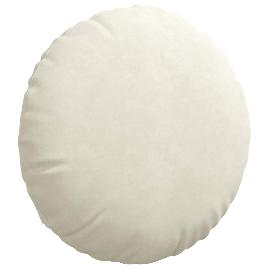 Cuscini per Seduta 2 pcs Crema Ø50 x 19 cm Velluto | homemem39