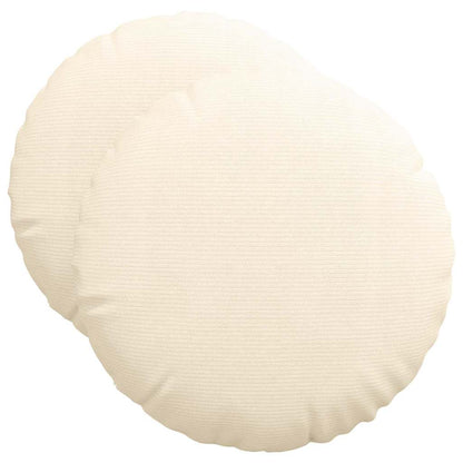 Cuscini per Seduta 2 pcs Crema Ø50 x 19 cm Tessuto in Cords | homemem39