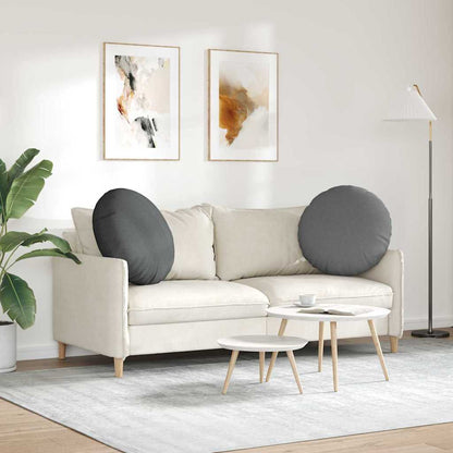 Cuscini per Seduta 2 pcs Grigio scuro Ø60 x 21 cm Tessuto | homemem39