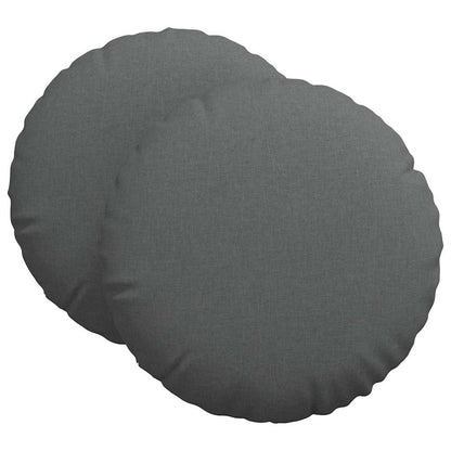 Cuscini per Seduta 2 pcs Grigio scuro Ø60 x 21 cm Tessuto | homemem39