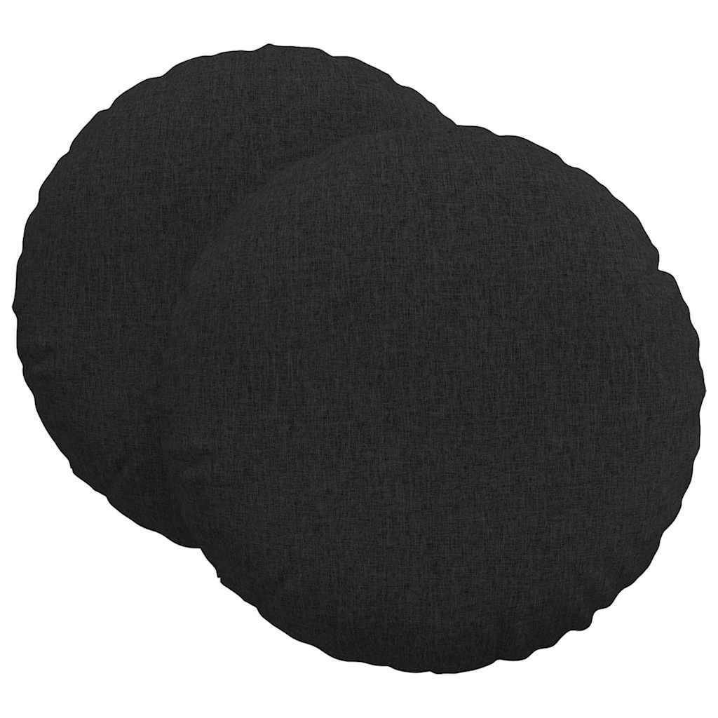 Cuscini per Seduta 2 pcs Nero Ø60 x 21 cm Tessuto | homemem39