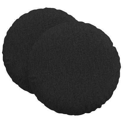 Cuscini per Seduta 2 pcs Nero Ø60 x 21 cm Tessuto | homemem39