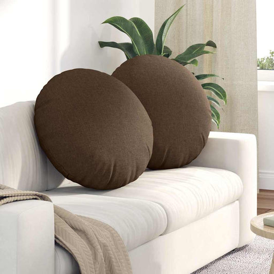 Cuscini per Seduta 2 pcs Marrone Ø60 x 21 cm Tessuto | homemem39