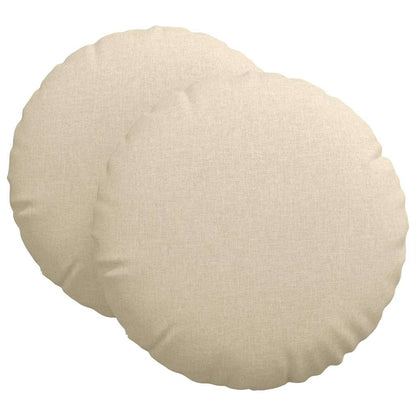 Cuscini per Seduta 2 pcs Crema Ø60 x 21 cm Tessuto | homemem39