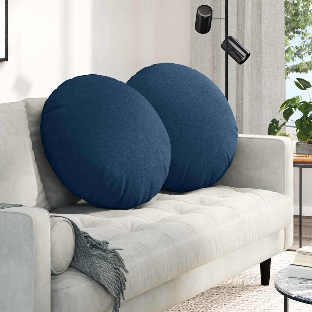 Cuscini per Seduta 2 pcs Blu Ø60 x 21 cm Tessuto | homemem39