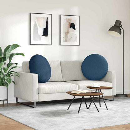 Cuscini per Seduta 2 pcs Blu Ø60 x 21 cm Tessuto | homemem39
