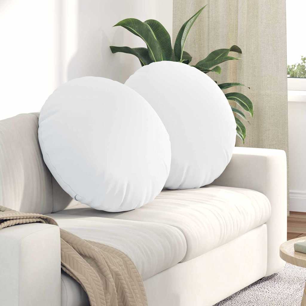 Cuscini per Seduta 2 pcs Bianco Ø60 x 21 cm Tessuto | homemem39