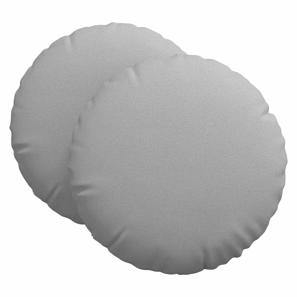 Cuscini per Seduta 2 pcs Grigio Nuvola Ø60 x 21 cm Tessuto | homemem39