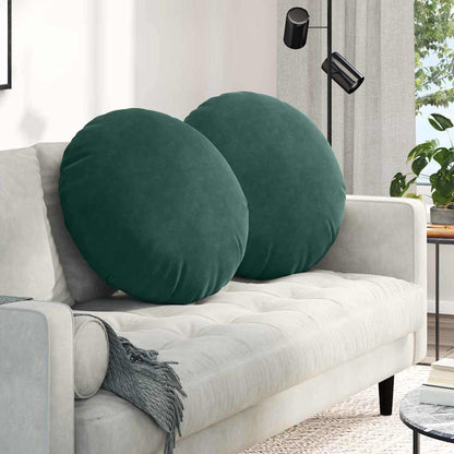 Cuscini per Seduta 2 pcs Verde Scuro Ø60 x 21 cm Velluto | homemem39
