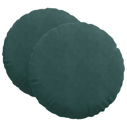 Cuscini per Seduta 2 pcs Verde Scuro Ø60 x 21 cm Velluto | homemem39