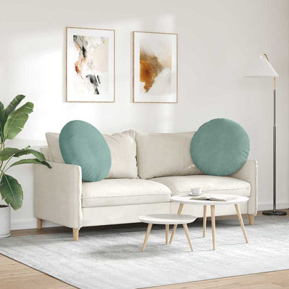 Cuscini per Seduta 2 pcs Verde Mare Ø60 x 21 cm Velluto | homemem39