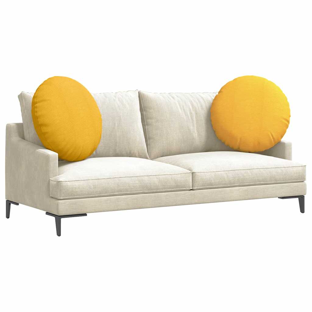 Cuscini per Seduta 2 pcs Giallo Chiaro Ø60 x 21 cm | homemem39
