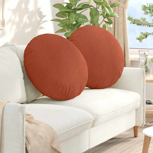 Cuscini per Seduta 2 pz Tessuto in Cords Rosso Arancio - homemem39