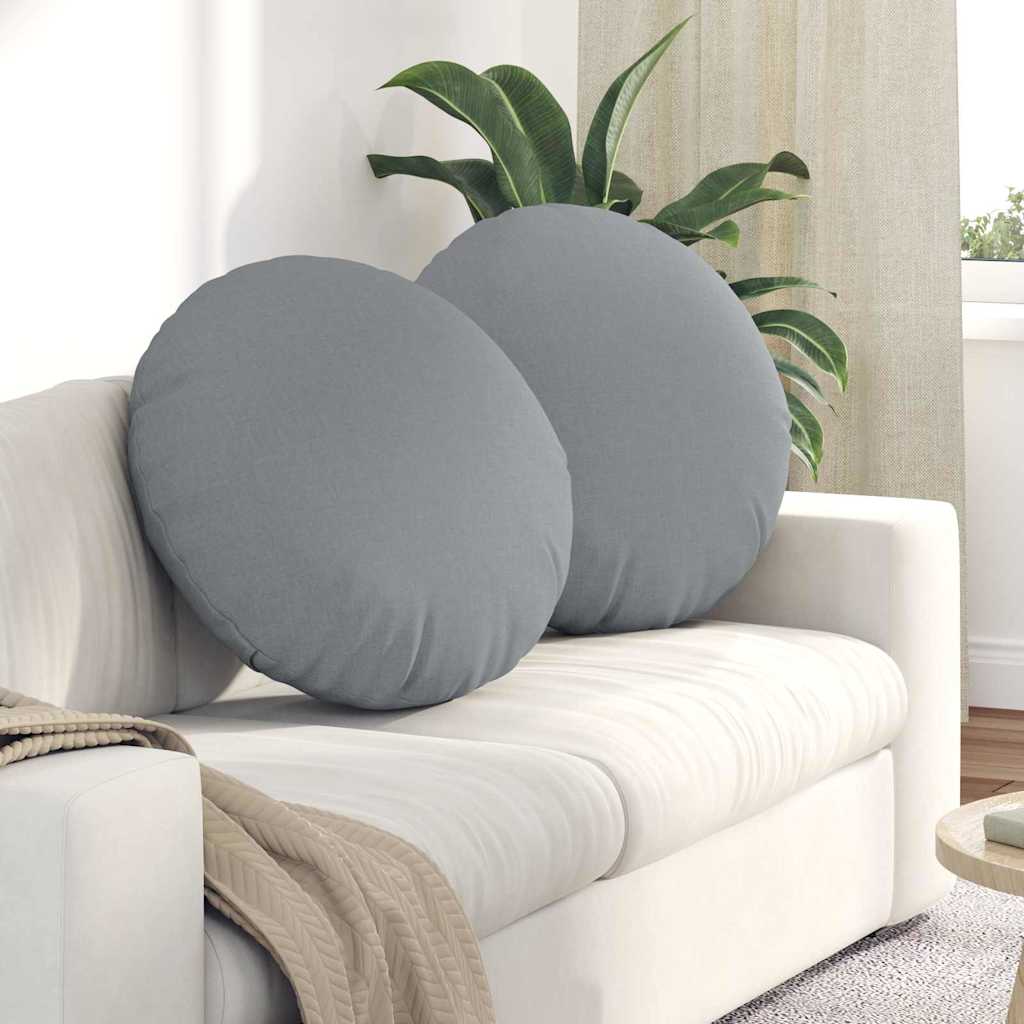 Cuscini per Seduta 2 pcs Grigio chiaro Ø80 x 29 cm Tessuto | homemem39