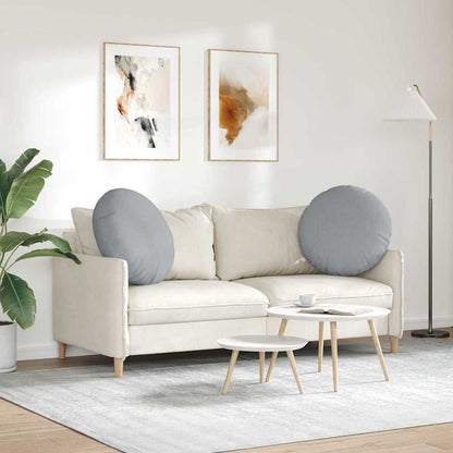 Cuscini per Seduta 2 pcs Grigio chiaro Ø80 x 29 cm Tessuto | homemem39