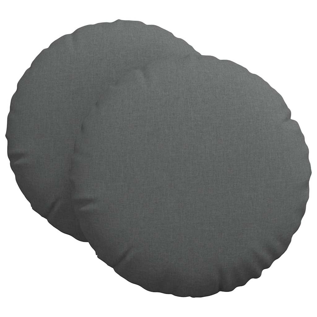 Cuscini per Seduta 2 pcs Grigio scuro Ø80 x 29 cm Tessuto | homemem39