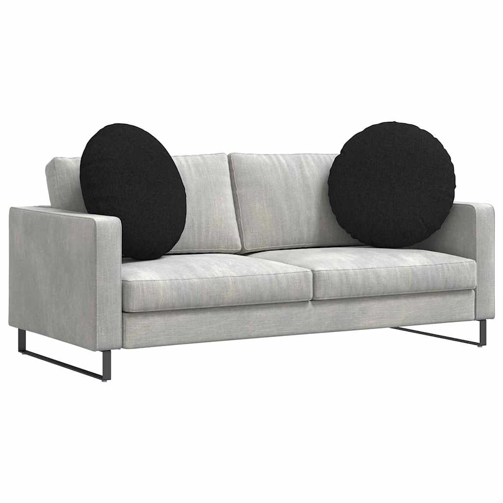 Cuscini per Seduta 2 pcs Nero Ø80 x 29 cm Tessuto | homemem39