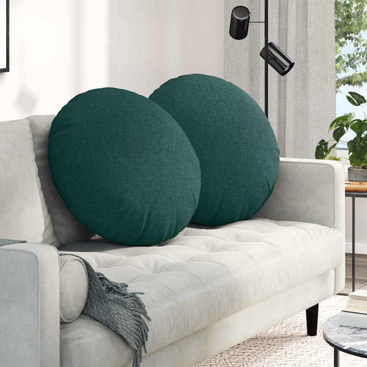 Cuscini per Seduta 2 pcs Verde Scuro Ø80 x 29 cm Tessuto | homemem39
