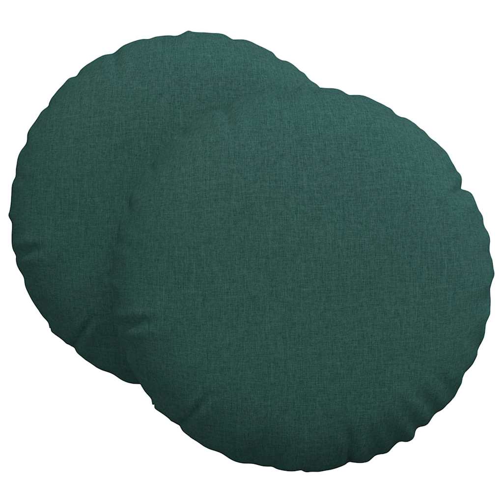 Cuscini per Seduta 2 pcs Verde Scuro Ø80 x 29 cm Tessuto | homemem39