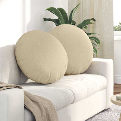 Cuscini per Seduta 2 pcs Crema Ø80 x 29 cm Tessuto | homemem39