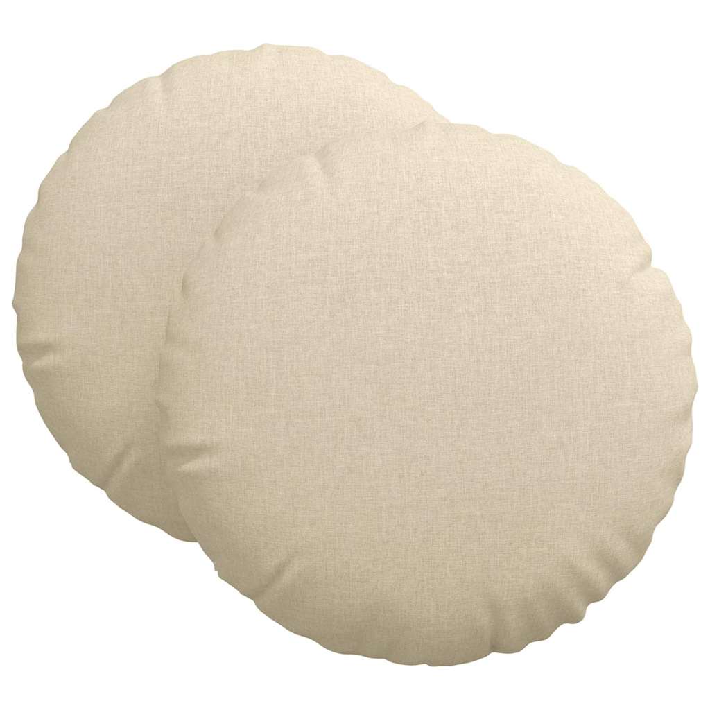 Cuscini per Seduta 2 pcs Crema Ø80 x 29 cm Tessuto | homemem39