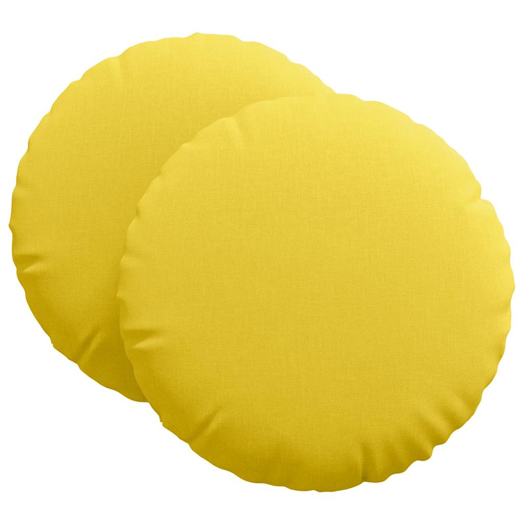 Cuscini per Seduta 2 pcs Giallo Chiaro Ø80 x 29 cm Tessuto | homemem39
