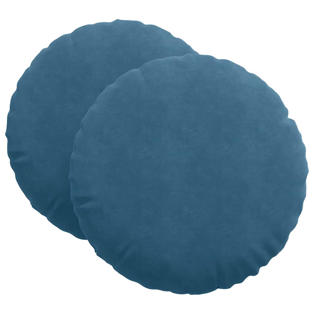 Cuscini per Seduta 2 pcs Blu Ø 80 x 29 cm Velluto | homemem39