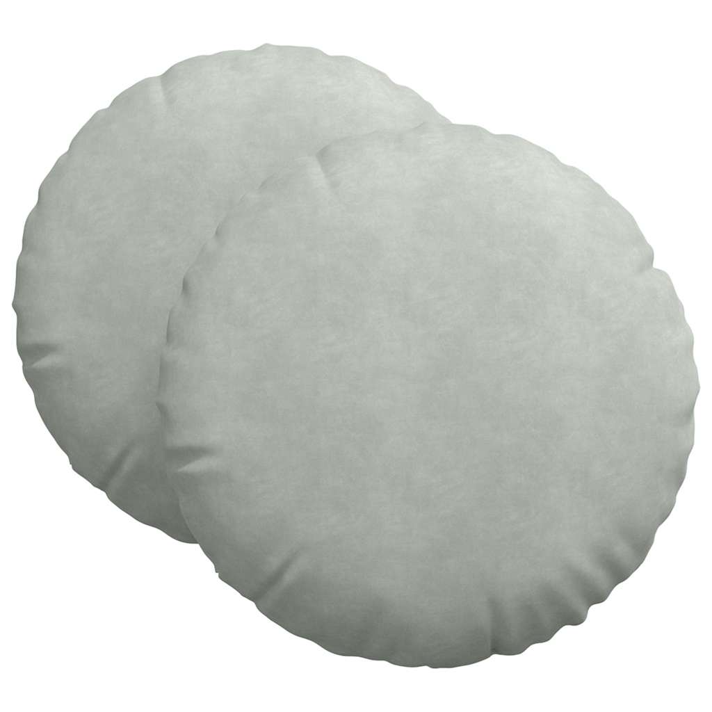 Cuscini per Seduta 2 pcs Grigio chiaro Ø 40 x 13 cm Velluto | homemem39
