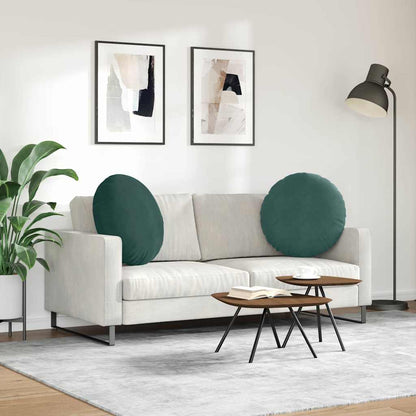 Cuscini per Seduta 2 pcs Verde Scuro Ø 80 x 29 cm Velluto | homemem39