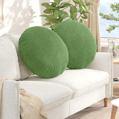 Cuscini per Seduta 2 pcs Verde chiaro Ø 40 x 13 cm Velluto | homemem39