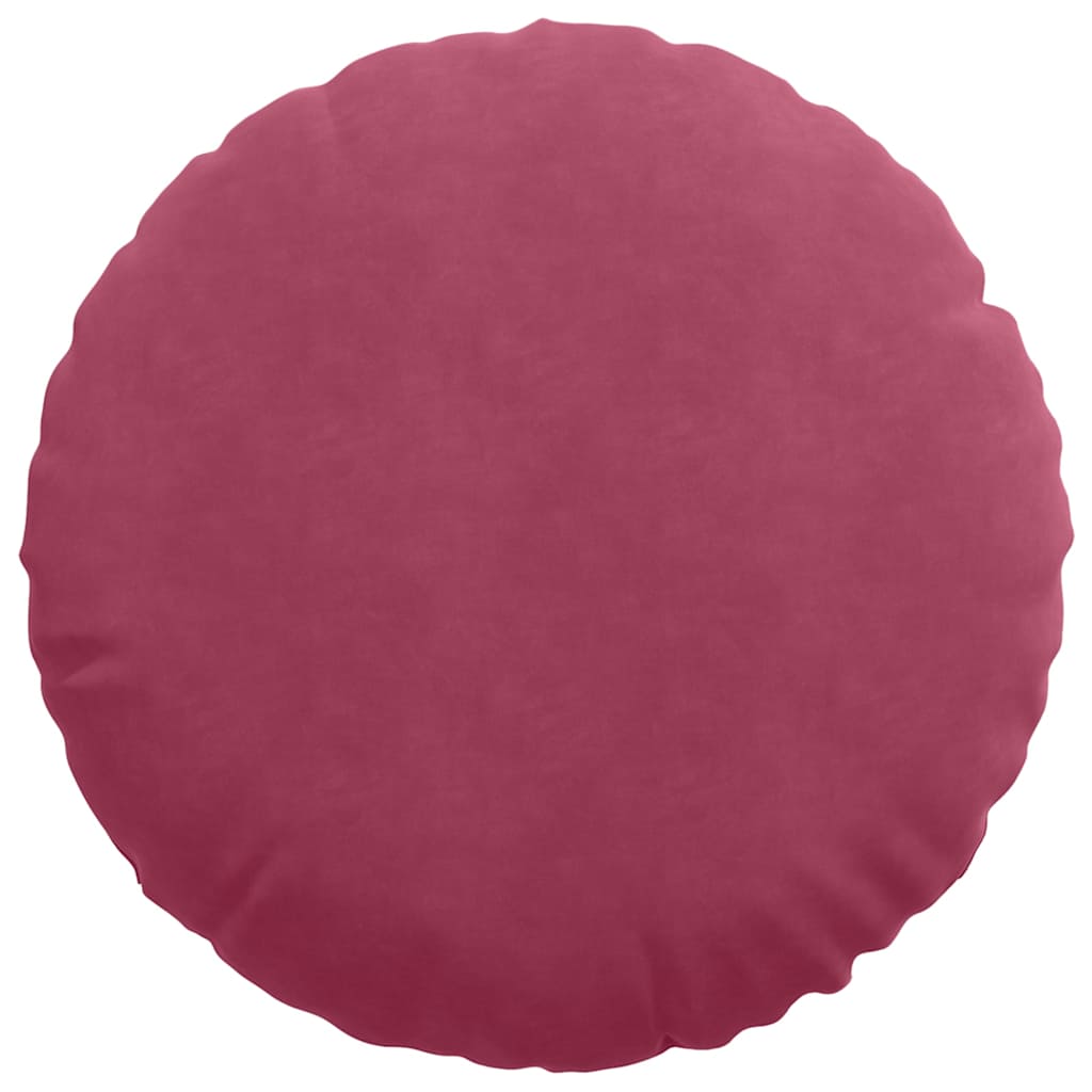 Cuscini per Seduta 2 pcs Rosso Vino Ø 80 x 29 cm Velluto | homemem39