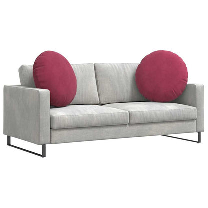 Cuscini per Seduta 2 pcs Rosso Vino Ø 80 x 29 cm Velluto | homemem39