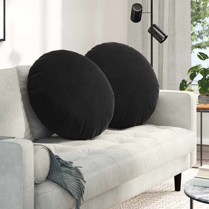 Cuscini per Seduta 2 pcs Nero Ø 80 x 29 cm Velluto | homemem39