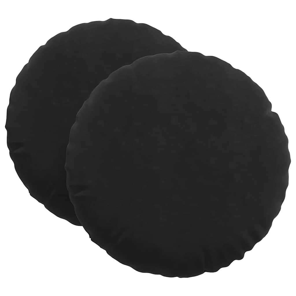 Cuscini per Seduta 2 pcs Nero Ø 80 x 29 cm Velluto | homemem39