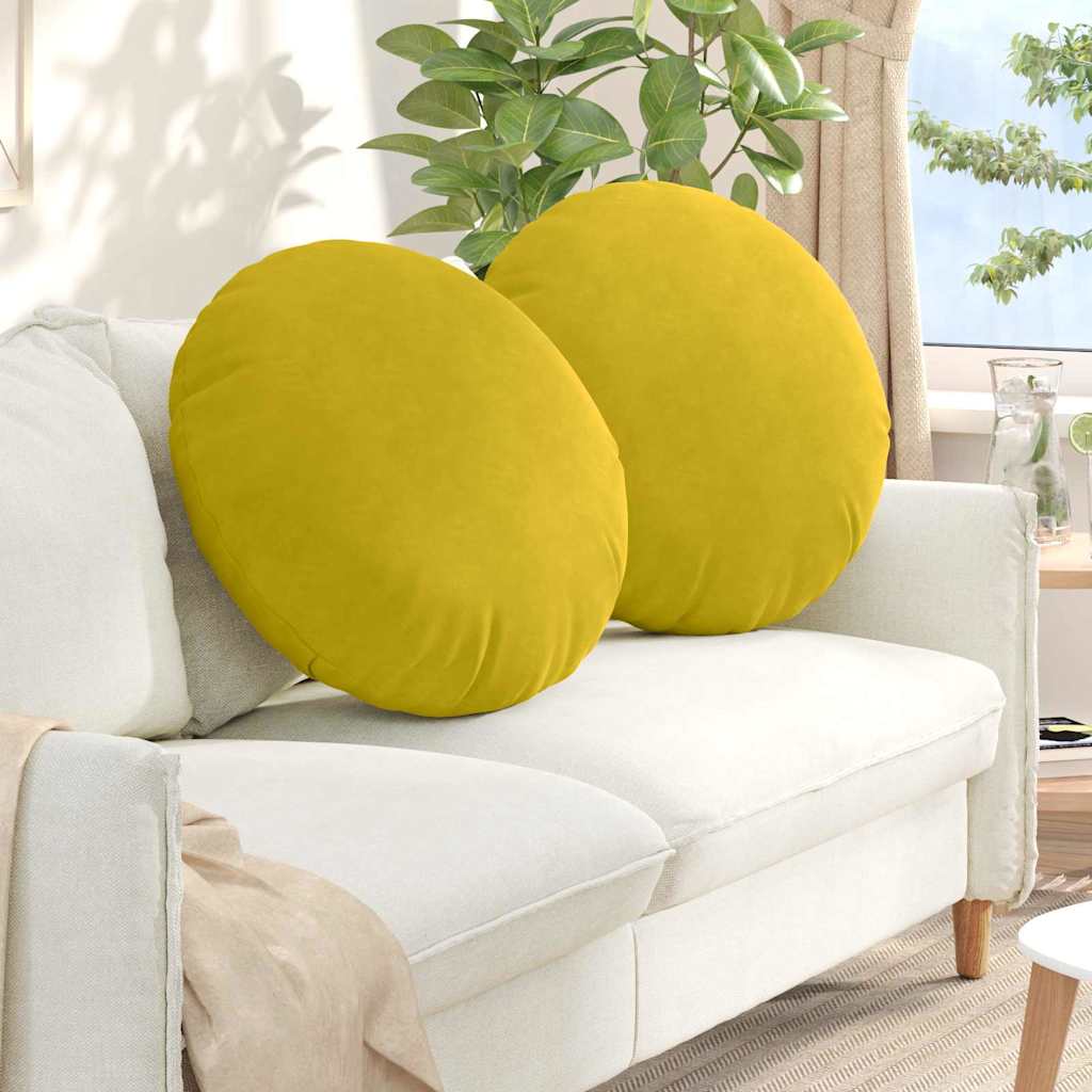 Cuscini per Seduta 2 pcs Giallo Ø 80 x 29 cm Velluto | homemem39