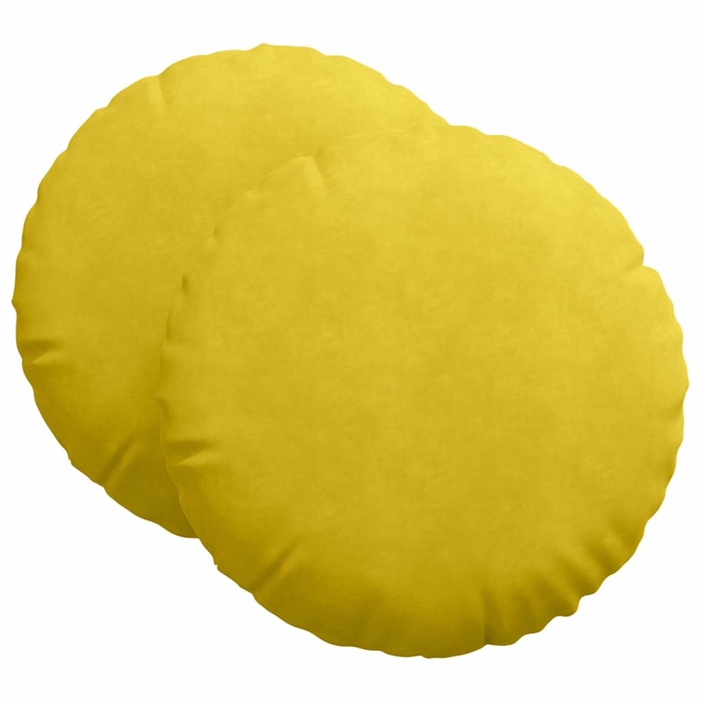 Cuscini per Seduta 2 pcs Giallo Ø 80 x 29 cm Velluto | homemem39