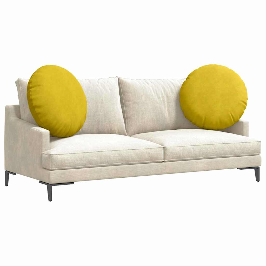 Cuscini per Seduta 2 pcs Giallo Ø 80 x 29 cm Velluto | homemem39