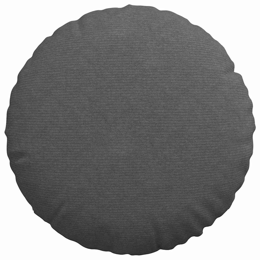 Cuscini per Seduta 2 pcs Grigio scuro Ø 80 cm Tessuto in Cords | homemem39