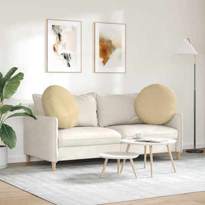 Cuscini per Seduta 2 pcs Grigio Verde Ø 80 cm Tessuto in Cords | homemem39